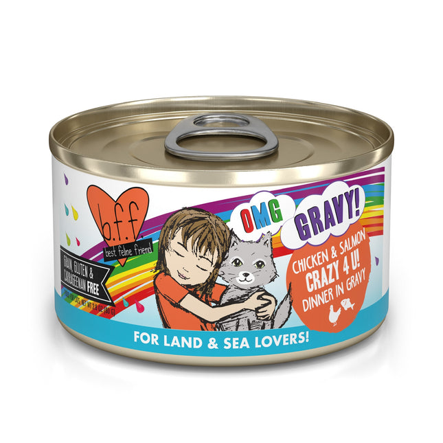 Weruva BFF OMG Crazy 4 U! Chicken & Salmon in gravy 2.8oz