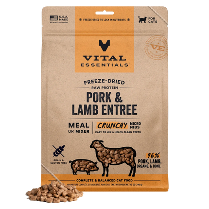 Vital Essentials Lamb & Pork Micro Nibs Cat 12oz