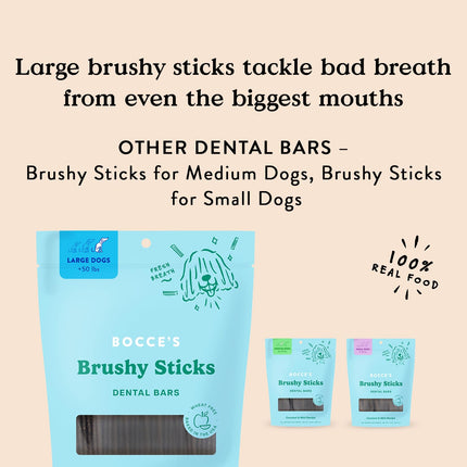 Bocce's Brushy Sticks Dental Chews - Coconut & Mint Flavor