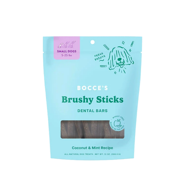 Bocce's Brushy Sticks Dental Chews - Coconut & Mint Flavor