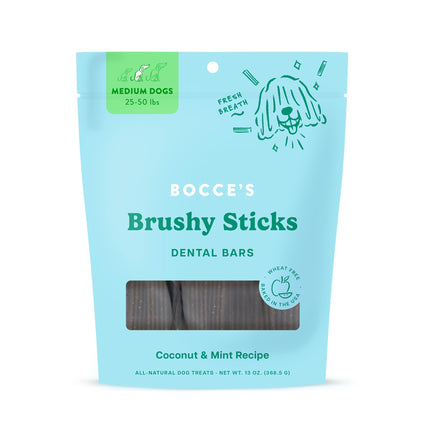 Bocce's Brushy Sticks Dental Chews - Coconut & Mint Flavor