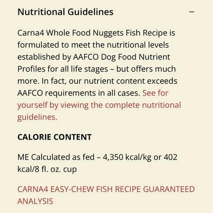 Carna4 Easy-Chew Fish Whole Food Nuggets for Dogs