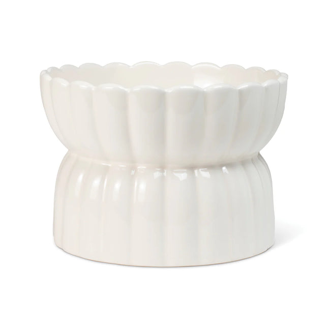 Scalloped Ivory Raised Pet Bowl