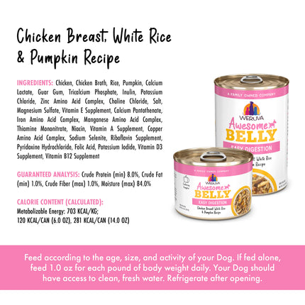 Weruva Awesome Belly - Chicken Breast, White Rice & Pumpkin Recipe
