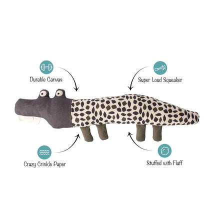 Croc my world canvas dog toy