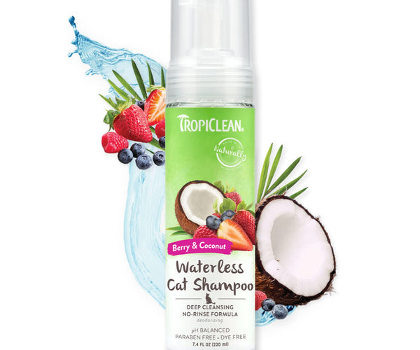 Tropiclean Waterless Cat Shampoo Deep Cleansing Formula Berry