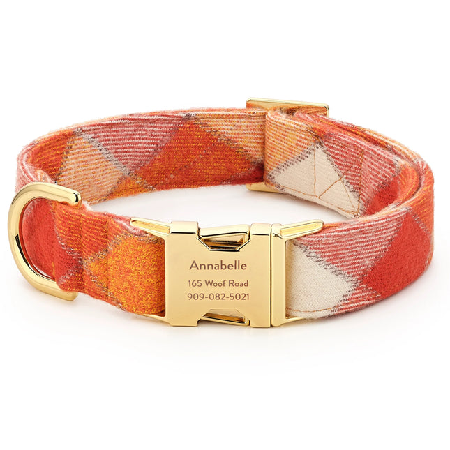 The Foggy Dog - Pumpkin Spice Plaid Flannel Dog Collar