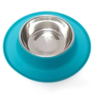 Messy Mutts Silicone Feeder with Bowl - Blue