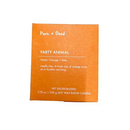 Pure + Good Party Animal - Sweet Orange + Lime Soy Wax Blend Candle