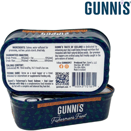 Gunni's Salmon & Cod Liver with Kelp Wet Dog Food Topper 4.5oz