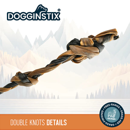 Dogginstix Braided Lamb Collagen Double Knot twist