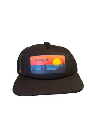 Puplid Midnight Black Trucker Hat for Dogs - The Retro  "San Diego, CA"