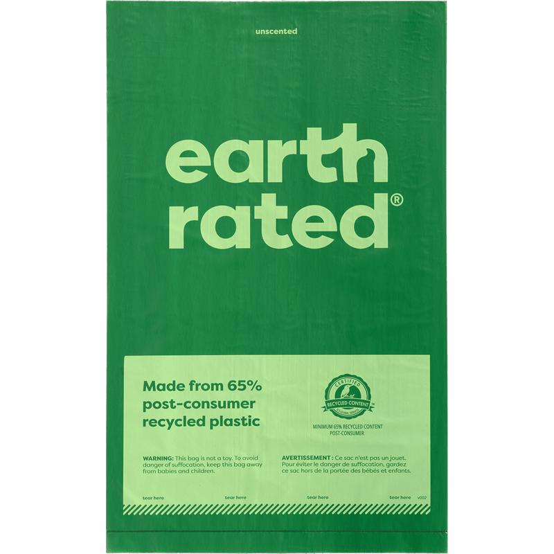 Earth Rated Poop Bags Unscented Bilk Single Roll - 300ct