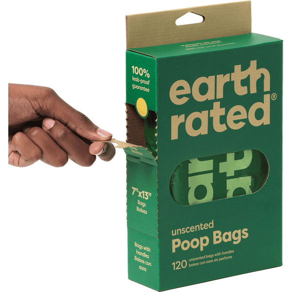 Earth Rated Poop Bags 120ct Unscented Easy-Tie Handle Bags