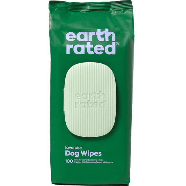 Earth Rated Lavender Scented Plant-Based Grooming Wipes - 100ct