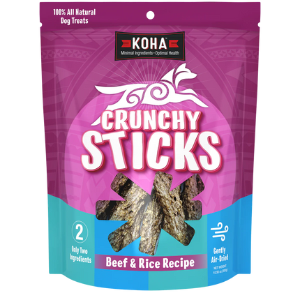 Koha Crunchy Sticks Beef & Rice Recipe dog treats 10.58oz