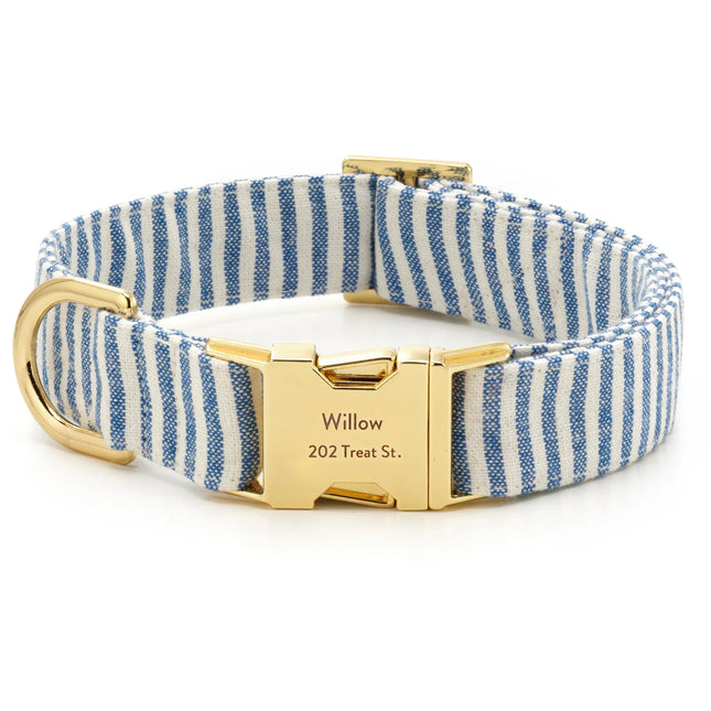 The Foggy Dog - Lake Blue Stripe Dog Collar