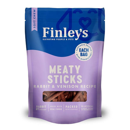 Finley’s Rabbit and Venison Meaty Sticks Dog Treats 5oz