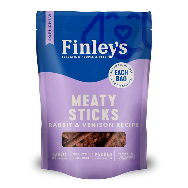 Finley’s Rabbit and Venison Meaty Sticks Dog Treats 5oz