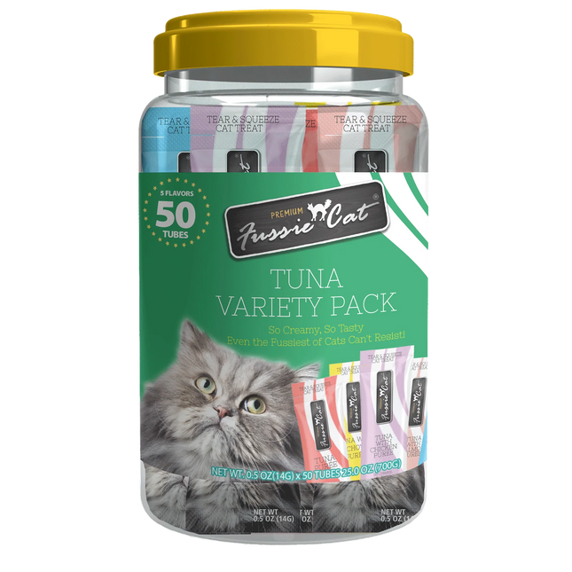 Fussie Cat Tuna Variety Pack - 50 Tubes