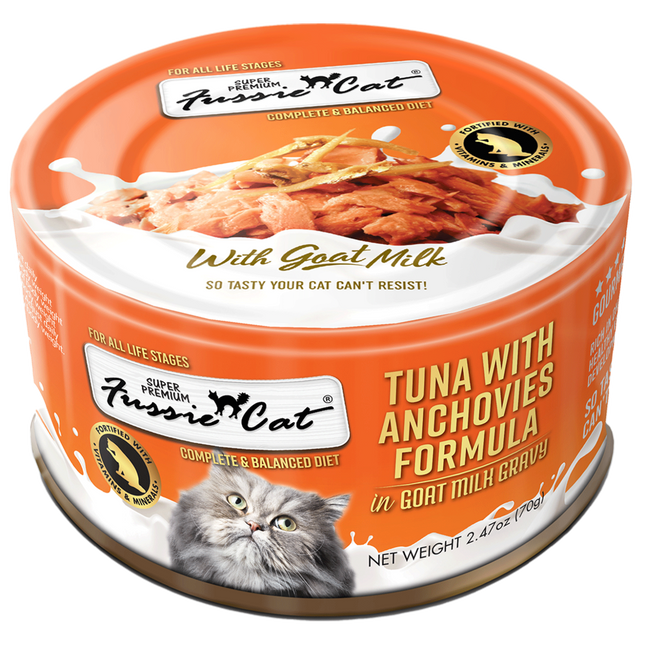 Fussie Cat Tuna with Anchovies in Goat Milk Gravy 2.47oz