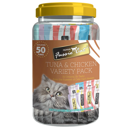 Fussie Cat Tuna & Chicken Variety Pack - 50 Tubes