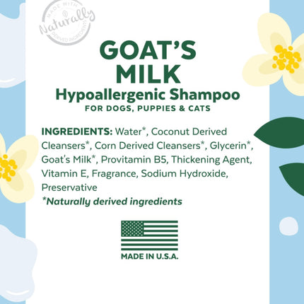 TropiClean Essentials Goat’s Milk & Warm Vanilla Cookie - Hypoallergenic Shampoo for Dogs and Cats