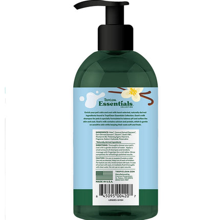 TropiClean Essentials Goat’s Milk & Warm Vanilla Cookie - Hypoallergenic Shampoo for Dogs and Cats