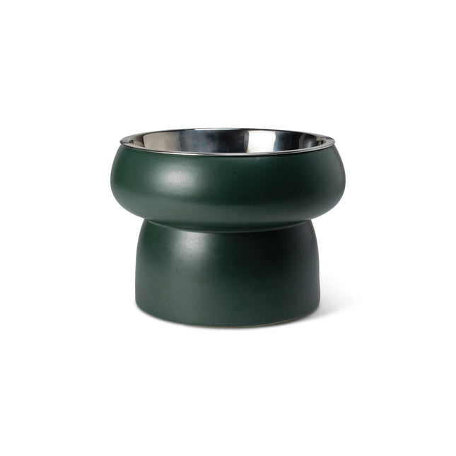 Matte Speckled Green Elevated Pet Bowl