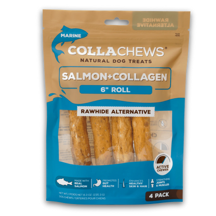 Collachews Salmon + Collagen 6" Rolls