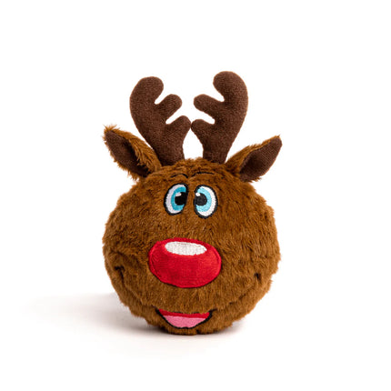 FabDog Reindeer Squeaky Small Ball Toy