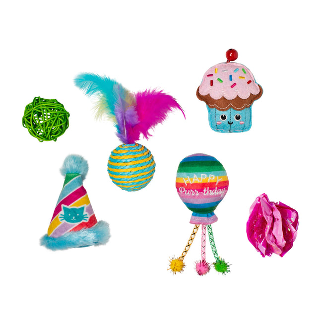 Fringe Happy Purrthday toy set of 6 for cats