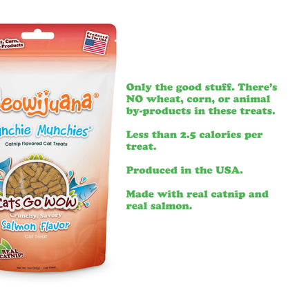 Meowijuana Crunchie Munchies - Salmon Treats 3oz