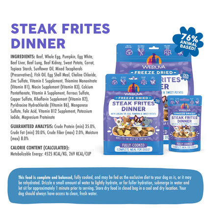 Weruva Steak Frites Freeze-dried dog food