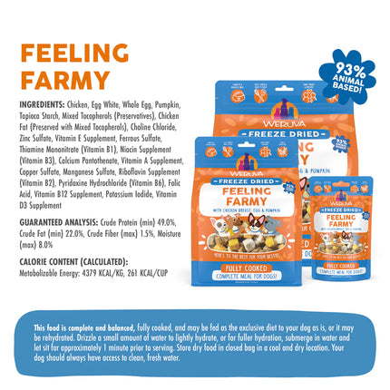 Weruva Feeling Farmy Freeze-dried dog food
