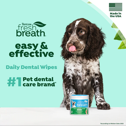 Tropiclean Fresh Breath Daily Dental Wipes with Baking Soda 50ct