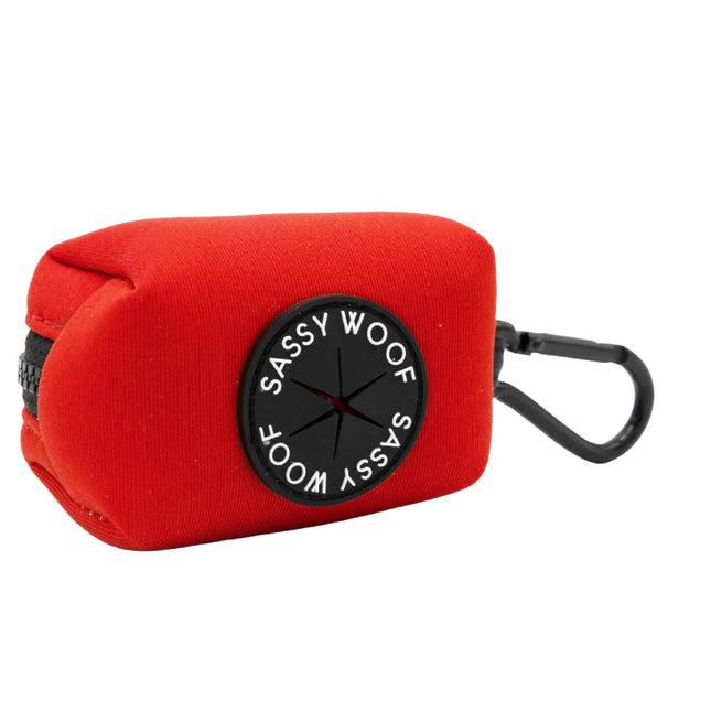 Sassy Woof Bag Holder - Neon Red