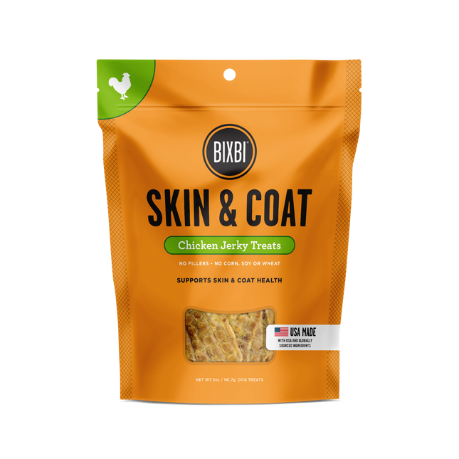 Bixbi Skin and Coat Treats - Chicken Jerky 10oz