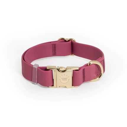 Sunny Tails - Mullberry Burgundy Waterproof Dog Collar