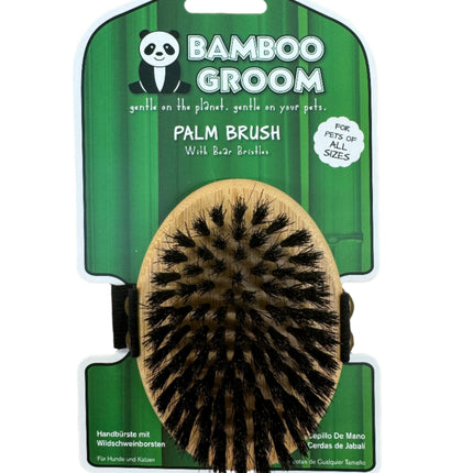 Bamboo Groom Palm Brush With Boar Bristles