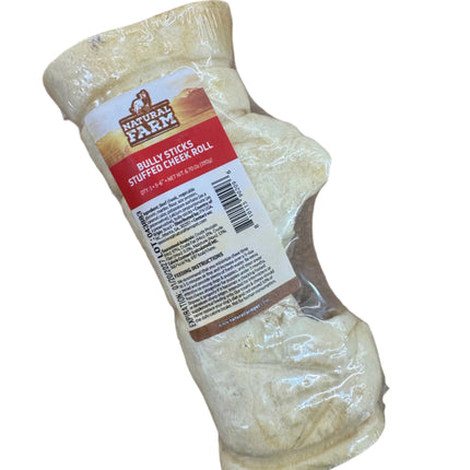 Natural Farm Bully Stick Stuffed Cheek Roll 6in