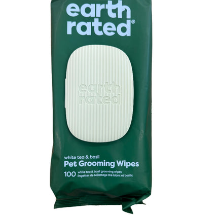 Earth Rated White Tea & Basil Plant-Based Grooming Wipes - 100ct