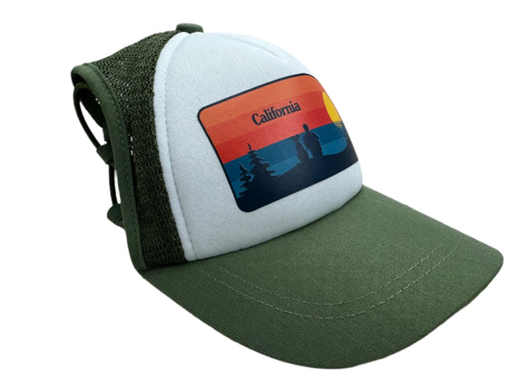 Puplid Hunter Green Trucker Hat for Dogs - The  "California"