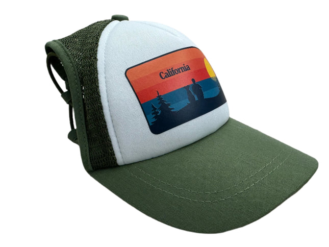 Puplid Hunter Green Trucker Hat for Dogs - The  "California"