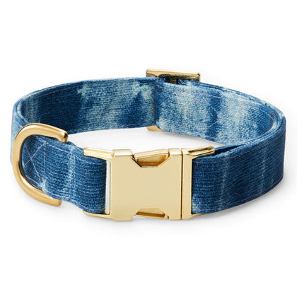 The Foggy Dog Collar - Indigo Mud Cloth