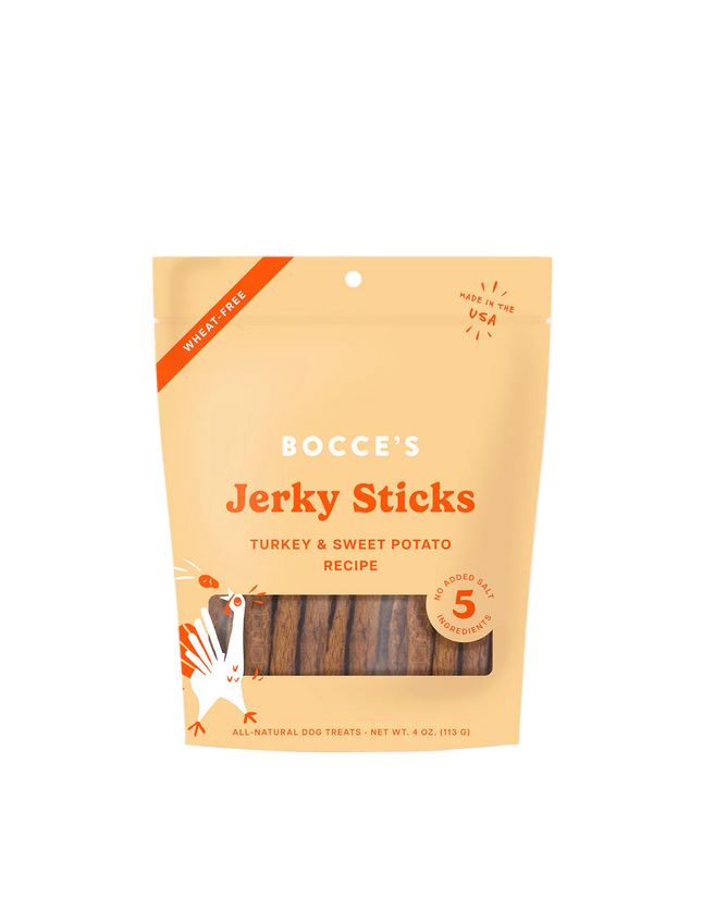 Bocce's Jerky Sticks - Turkey & Sweet Potato Recipe 4oz