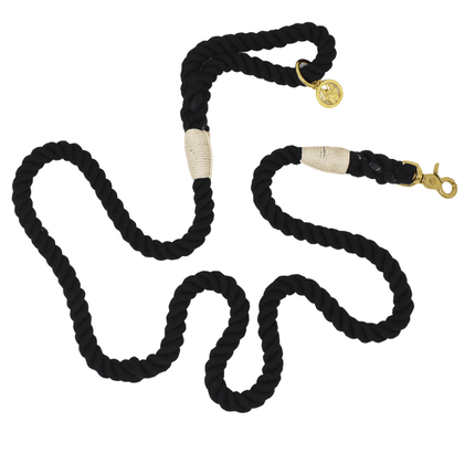Pink Papyrus - Rope Leash 6ft in Kerry Black