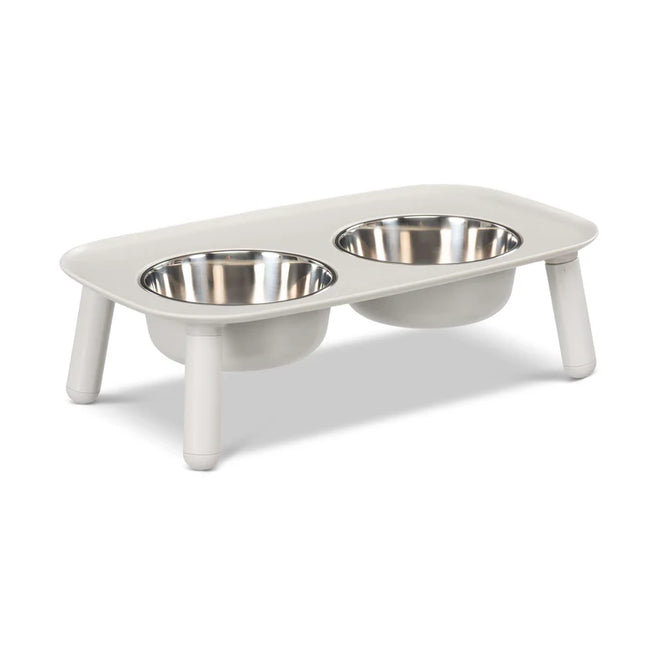 MessyMutts Elevated Feeder with Adjustable Leg Lengths - Light Grey