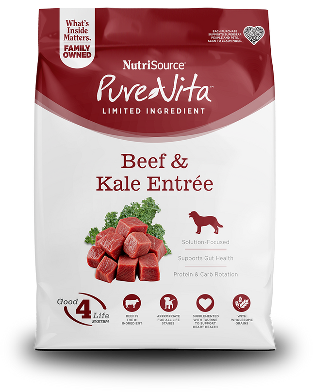 Pure Vita Beef & Kale Dry Dog Food