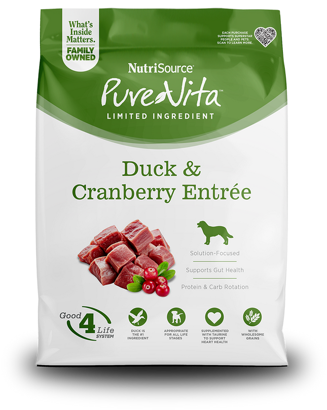 Pure Vita Duck & Cranberry Dry Dog Food